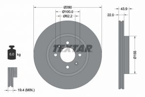 Textar 92239303 - Brzdový kotúč -