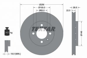 Textar 92239403 - Brzdový kotúč -