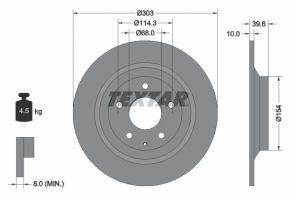 Textar 92242703 - Brzdový kotúč -