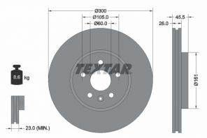 Textar 92243303 - Brzdový kotúč -