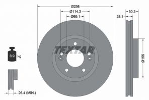 Textar 92253603 - Brzdový kotúč -