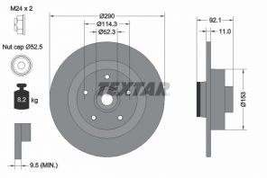 Textar 92254103 - Brzdový kotúč -