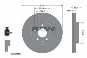 Textar 92257403 - Brzdový kotúč -