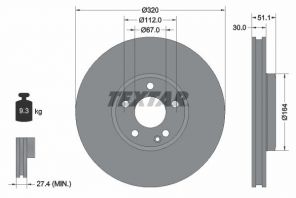 Textar 92258003 - Brzdový kotúč -