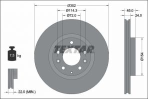 Textar 92261503 - Brzdový kotúč -