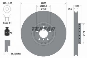 Textar 92266425 - Brzdový kotúč -
