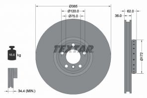 Textar 92266525 - Brzdový kotúč -