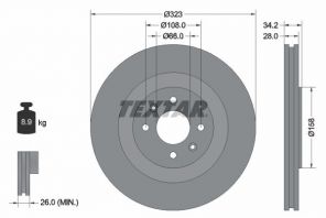 Textar 92267103 - Brzdový kotúč -