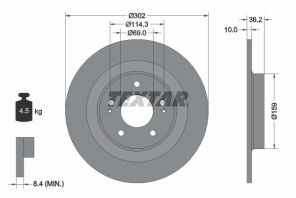 Textar 92267403 - Brzdový kotúč -