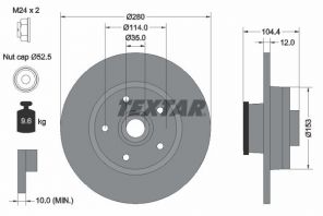 Textar 92268903 - Brzdový kotúč -