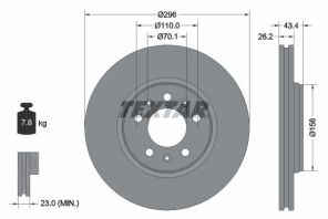 Textar 92270605 - Brzdový kotúč -