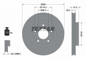 Textar 92271403 - Brzdový kotúč -