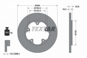 Textar 92274103 - Brzdový kotúč -