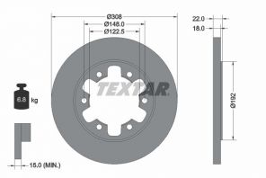 Textar 92275803 - Brzdový kotúč -