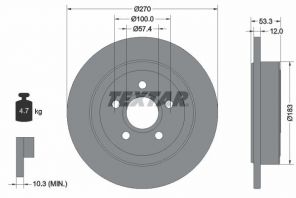 Textar 92277903 - Brzdový kotúč -