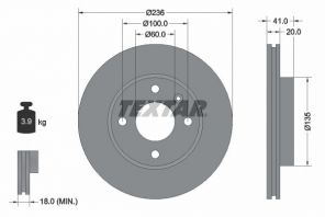 Textar 92278703 - Brzdový kotúč -
