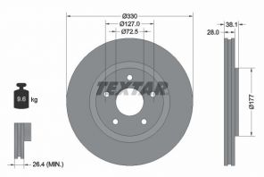 Textar 92278903 - Brzdový kotúč -