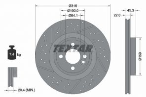 Textar 92279105 - Brzdový kotúč -