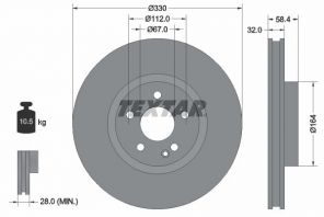 Textar 92279403 - Brzdový kotúč -