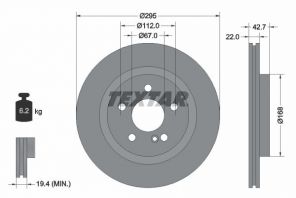 Textar 92286903 - Brzdový kotúč -