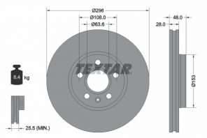 Textar 92287505 - Brzdový kotúč -