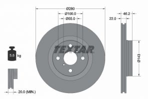 Textar 92287603 - Brzdový kotúč -