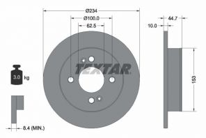 Textar 92291603 - Brzdový kotúč -