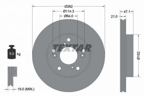 Textar 92294503 - Brzdový kotúč -