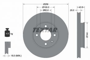 Textar 92295403 - Brzdový kotúč -