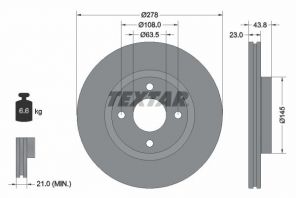 Textar 92303203 - Brzdový kotúč -