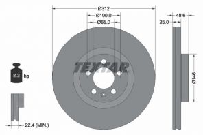 Textar 92303303 - Brzdový kotúč -