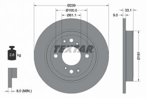 Textar 92304403 - Brzdový kotúč -