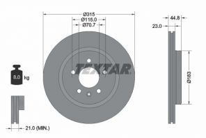 Textar 92305603 - Brzdový kotúč -