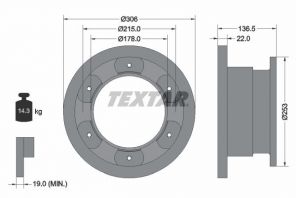 Textar 93127300 - Brzdový kotúč -