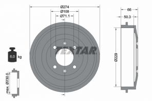 Textar 94010300 - Brzdový bubon -