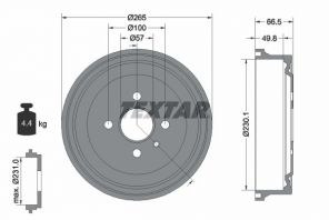 Textar 94020300 - Brzdový bubon -