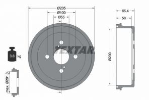 Textar 94021200 - Brzdový bubon -