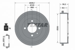 Textar 94022800 - Brzdový bubon -