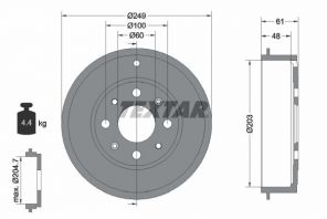 Textar 94027600 - Brzdový bubon -
