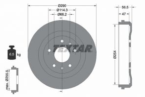 Textar 94030900 - Brzdový bubon -