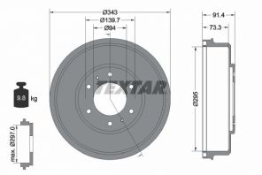 Textar 94035300 - Brzdový bubon -