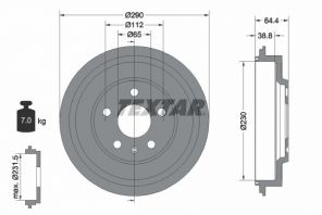 Textar 94039300 - Brzdový bubon -