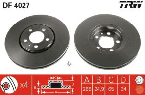 TRW DF4027 - Brzdový kotúč -