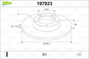 Valeo 197023 - Brzdový kotúč -