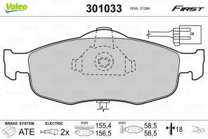 Valeo 301033 - Brzdové platničky -