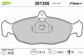 Valeo 301356 - Brzdové platničky -
