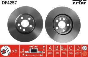 TRW DF4257 - Brzdový kotúč -