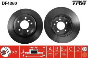 TRW DF4360 - Brzdový kotúč -