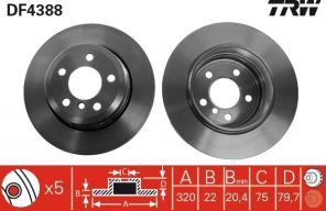 TRW DF4388 - Brzdový kotúč -