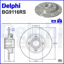 Delphi BG9116RS - Brzdový kotúč -